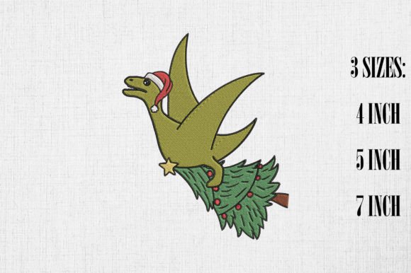 Flying Dinosaur Carry Christmas Tree Embroidery Review