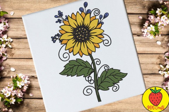 Sunflower and Leaves Design Review for Business Merch